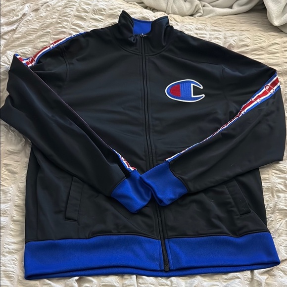 Champion Black and Blue Men's Track Jacket - size large - Picture 1 of 7
